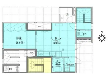 COTO(1LDK/2階)の間取り写真