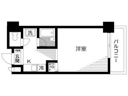 デュオフィール島津山(ワンルーム/3階)の間取り写真
