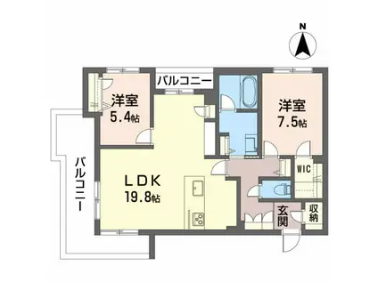 オリゾンIIIC(2LDK/3階)の間取り写真