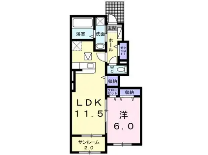 富士山ヒルズ(1LDK/1階)の間取り写真