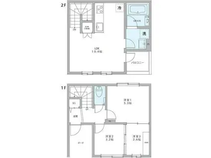 メテオレジデンス千石(3LDK/1階)の間取り写真