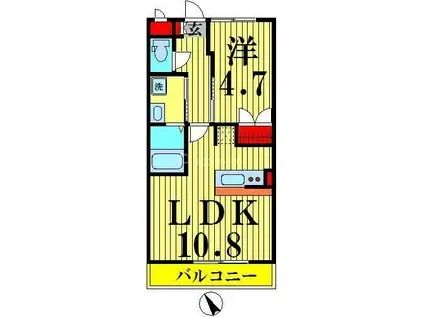 シダーパルク白幡(1LDK/1階)の間取り写真