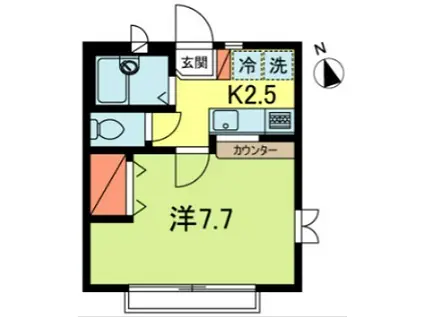 サットンプレイス・M(1K/1階)の間取り写真