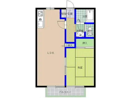 サンハイツ30 G棟(1LDK/1階)の間取り写真
