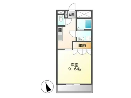 ディアコート(1K/1階)の間取り写真