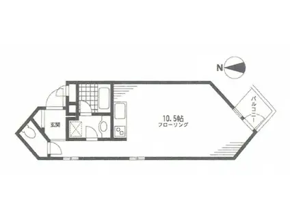 Mアパートメント(ワンルーム/3階)の間取り写真