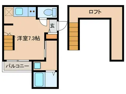 リュミエール ウエスト(ワンルーム/1階)の間取り写真