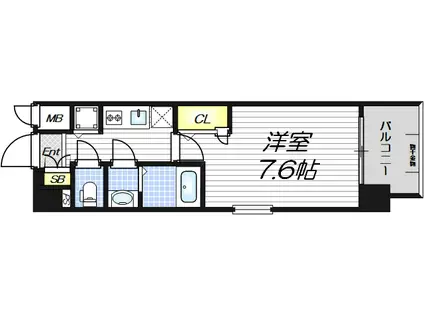 クリスタルグランツ梅田(1K/4階)の間取り写真