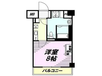 ライジングプレイス八王子みなみ野(1K/2階)の間取り写真