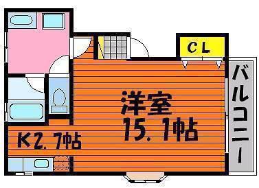 コートダジュールA(1K/2階)の間取り写真