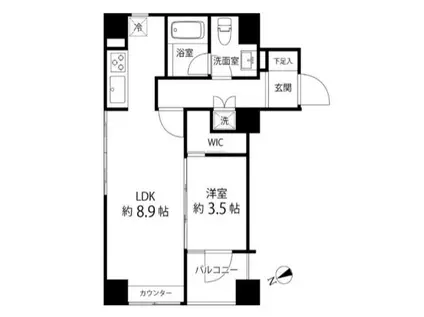 ハイリーフ上野(1LDK/10階)の間取り写真