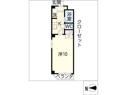 グレースシャトー(1K/1階)の間取り写真