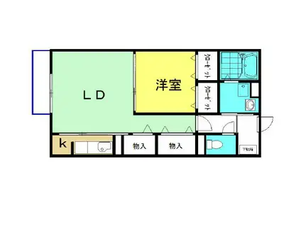 ボヌールII(1LDK/2階)の間取り写真