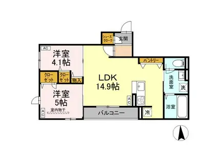 D-ROOM荒井一丁目(2LDK/3階)の間取り写真