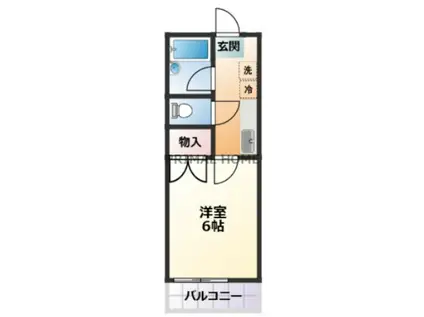 ラクサリーII(1K/2階)の間取り写真