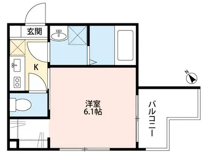 コベントガーデン西所沢(1K/1階)の間取り写真