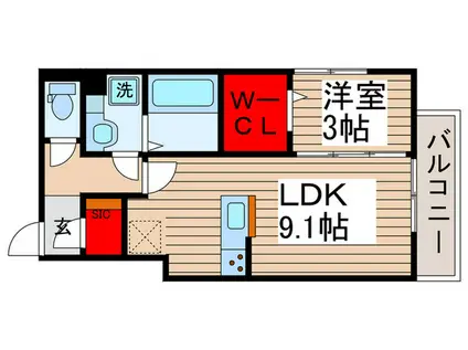 メゾン ド シュシュ(1LDK/3階)の間取り写真