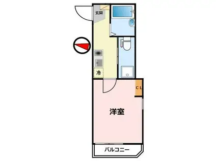 レジェンド川崎(1K/2階)の間取り写真