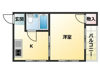 背戸口シティハイツ(2DK/3階)の間取り写真