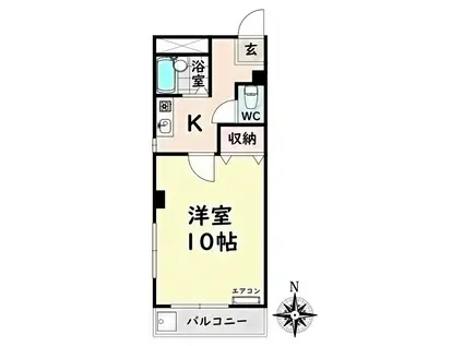 愛北ビル本笠寺(1K/2階)の間取り写真