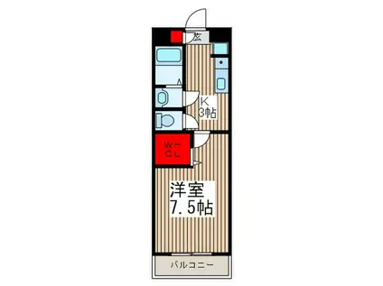 カプチーノB(1K/2階)の間取り写真