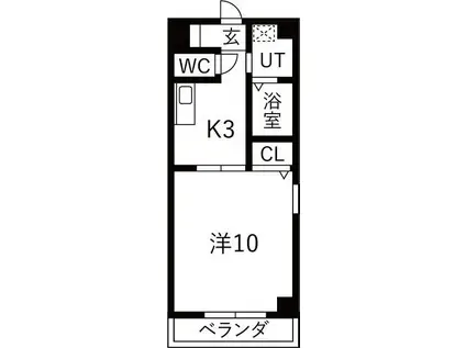 NEW CENTURY(1K/2階)の間取り写真