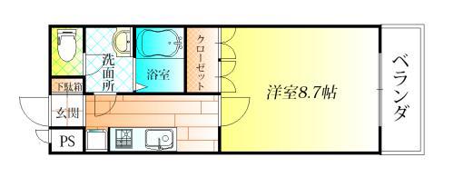 ルミナス松山(1K/1階)の間取り写真