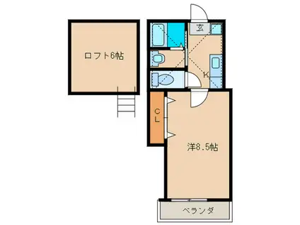 STコートIII(1K/2階)の間取り写真