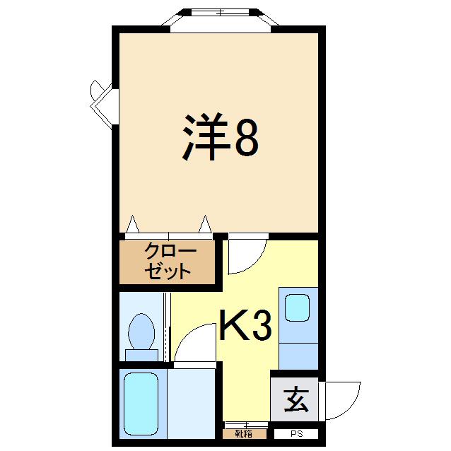 シティパル(1K/2階)の間取り写真