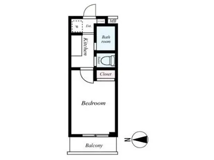 スカイコート馬込(1K/4階)の間取り写真