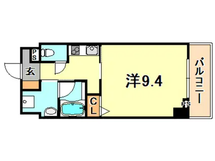 STEADY・三宮(1K/2階)の間取り写真