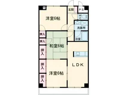 ボンヌール(3LDK/3階)の間取り写真