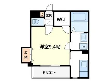 サンライズ田端I(1K/2階)の間取り写真
