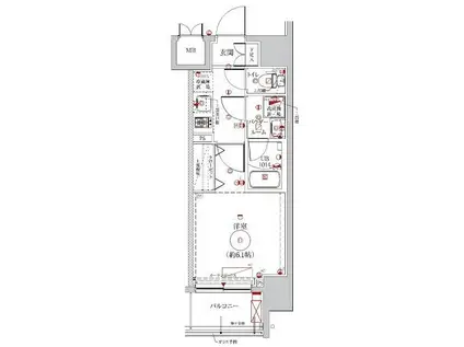 ルミード横濱南(1K/8階)の間取り写真