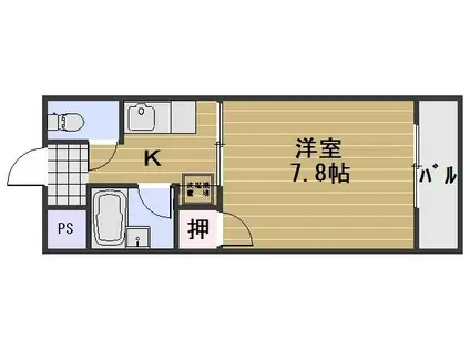 アルフィーネ厚生町(1K/4階)の間取り写真