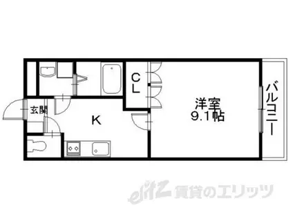 季風楽部BONHEUR(1K/2階)の間取り写真