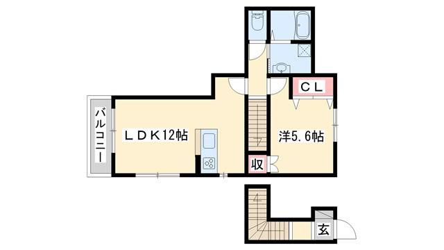 エスペランサI(1LDK/2階)の間取り写真