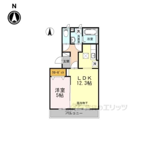 LIBRE Ⅲ(1LDK/1階)の間取り写真