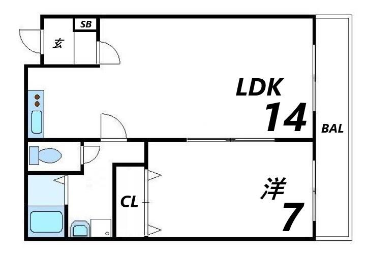 シティーライフ北条(1LDK/2階)の間取り写真