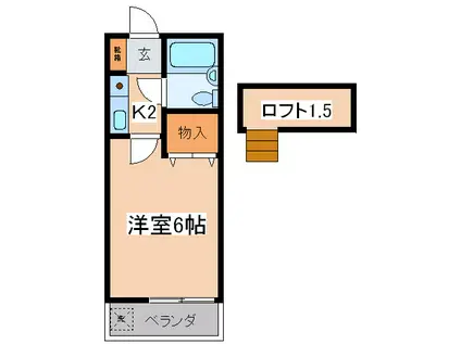 エステートピア(1K/2階)の間取り写真