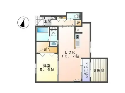 フローラすみれ(1LDK/1階)の間取り写真