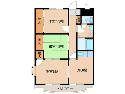 ヴィラデステ(3DK/2階)の間取り写真