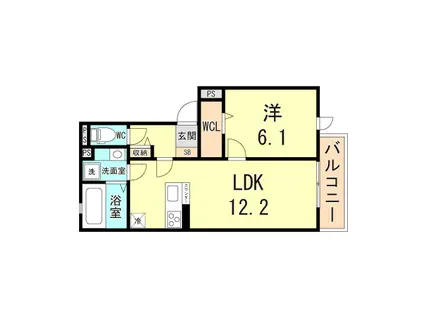 YKメゾン舞子台(1LDK/3階)の間取り写真
