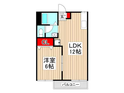 ファインコーポラスA(1LDK/1階)の間取り写真