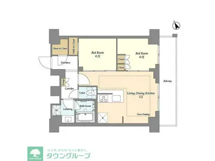 オアーゼ日暮里レジデンス(2LDK/10階)の間取り写真