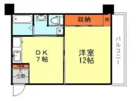 平和台クリスタル217(1DK/2階)の間取り写真