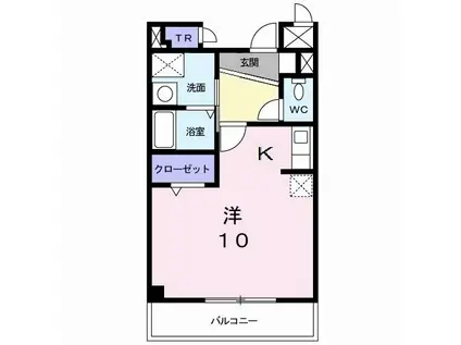 オーキッド勝山(1K/3階)の間取り写真