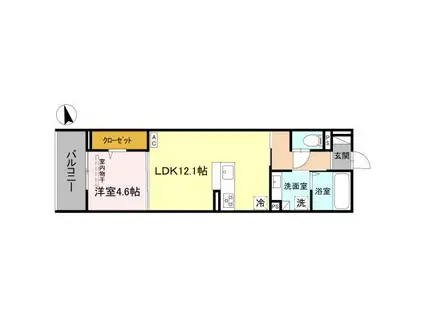 FIELD COURT(1LDK/3階)の間取り写真