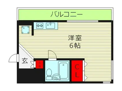 グランデール蒲生(ワンルーム/6階)の間取り写真