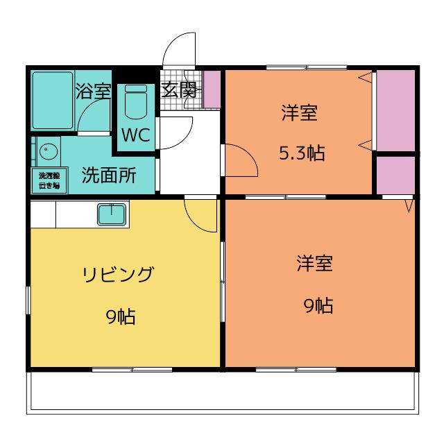 KS COURT(2LDK/1階)の間取り写真